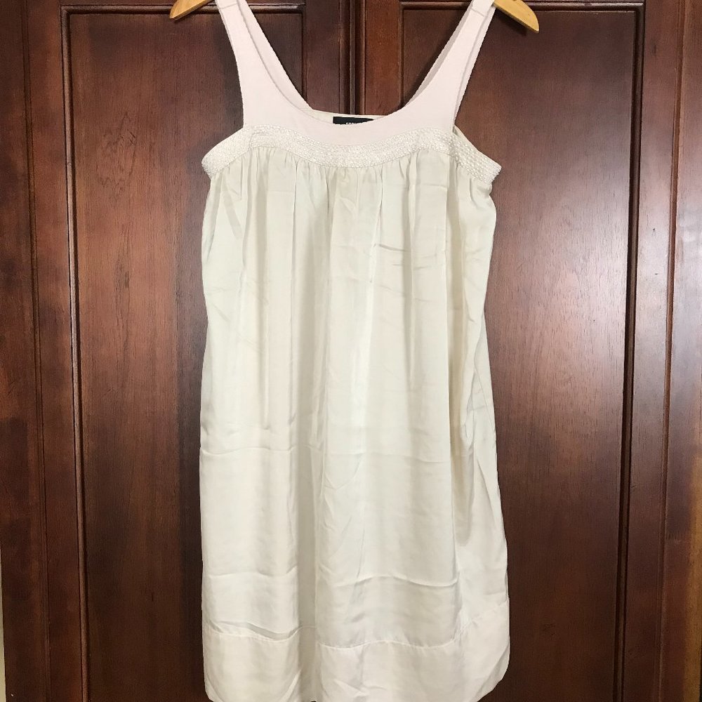 FORUM Beige Silk Sleeveless Dress Size S